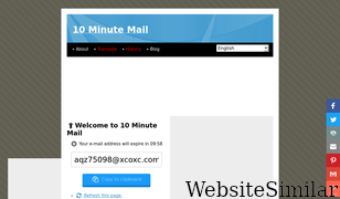 10minutemail.net Screenshot