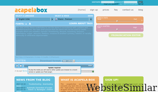 acapela-box.com Screenshot