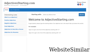 adjectivesstarting.com Screenshot