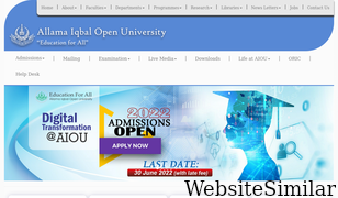 aiou.edu.pk Screenshot