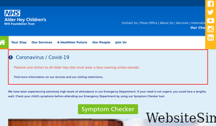 alderhey.nhs.uk Screenshot