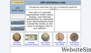 allcoinvalues.com Screenshot
