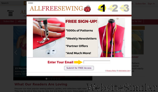 allfreesewing.com Screenshot