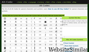 alt-codes.net Screenshot