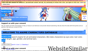 animecharactersdatabase.com Screenshot