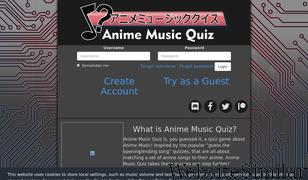 animemusicquiz.com Screenshot