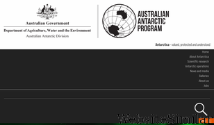 antarctica.gov.au Screenshot