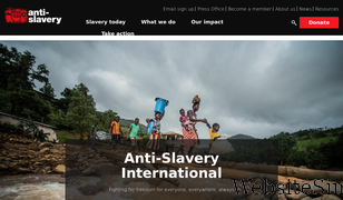 antislavery.org Screenshot