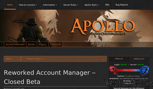 apollo-wow.com Screenshot