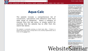 aqua-calc.com Screenshot