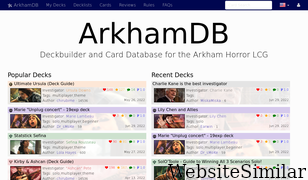 arkhamdb.com Screenshot
