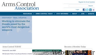 armscontrol.org Screenshot