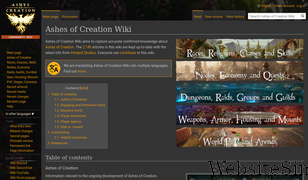 ashesofcreation.wiki Screenshot