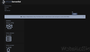 atlasserverlist.com Screenshot