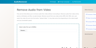 audioremover.com Screenshot