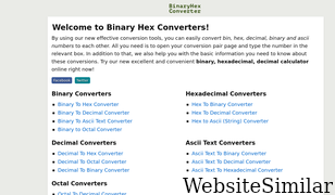 binaryhexconverter.com Screenshot