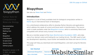 biopython.org Screenshot