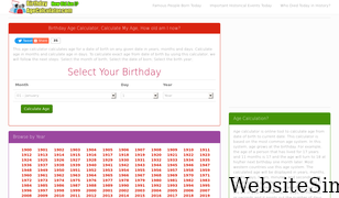 birthdayagecalculator.com Screenshot