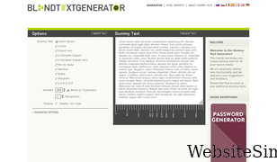 blindtextgenerator.com Screenshot