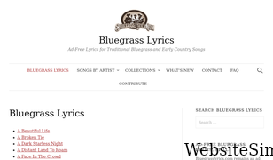 bluegrasslyrics.com Screenshot