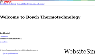 bosch-thermotechnology.us Screenshot