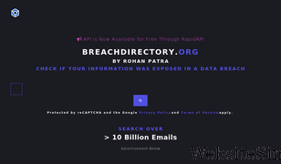 breachdirectory.org Screenshot