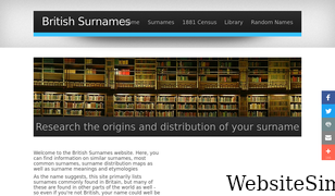 britishsurnames.co.uk Screenshot