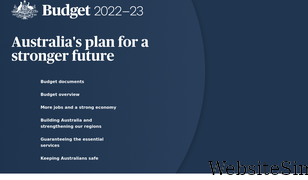 budget.gov.au Screenshot