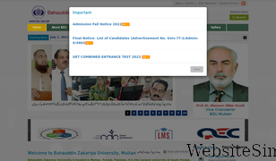 bzu.edu.pk Screenshot