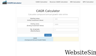 cagrcalculator.net Screenshot