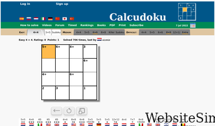 calcudoku.org Screenshot