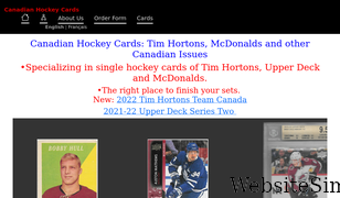 canadianhockeycards.com Screenshot