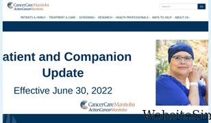 cancercare.mb.ca Screenshot