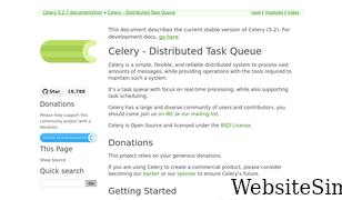 celeryproject.org Screenshot
