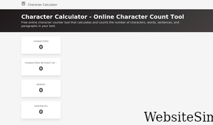 charactercalculator.com Screenshot