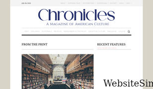 chroniclesmagazine.org Screenshot