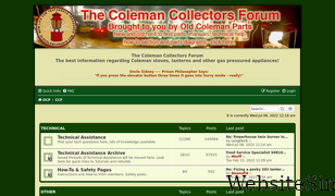 colemancollectorsforum.com Screenshot