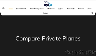 compareprivateplanes.com Screenshot