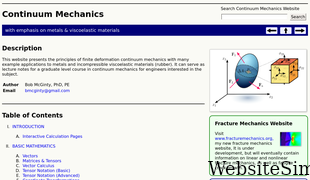continuummechanics.org Screenshot