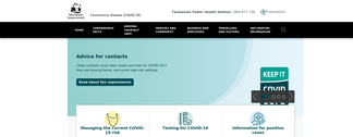 coronavirus.tas.gov.au Screenshot