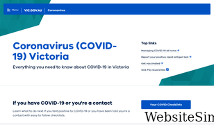 coronavirus.vic.gov.au Screenshot