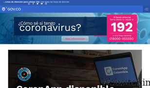 coronaviruscolombia.gov.co Screenshot