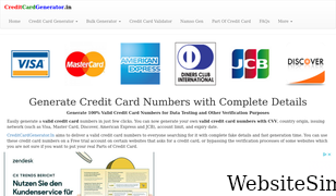 creditcardgenerator.in Screenshot