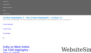 cricket12.com Screenshot