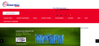 cricketstoreonline.com Screenshot