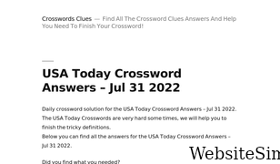 crosswordsclue.com Screenshot