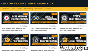 cryptocurrencypriceprediction.com Screenshot