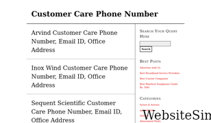 customercarephonenumber.in Screenshot