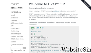 cvxpy.org Screenshot