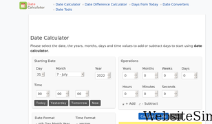 datecalculator.org Screenshot